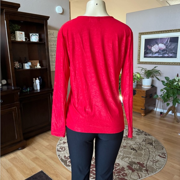Mix It red velvet long sleeve sweater-size L - Picture 9 of 9